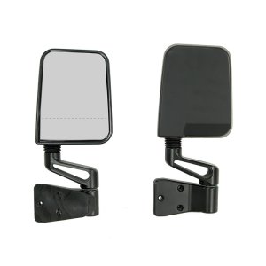 Jeep Wrangler TJ Door Mirror Kit - Rugged Ridge - Dual Focus, OE Style, LED Turn Indicators - Black - `97-`02